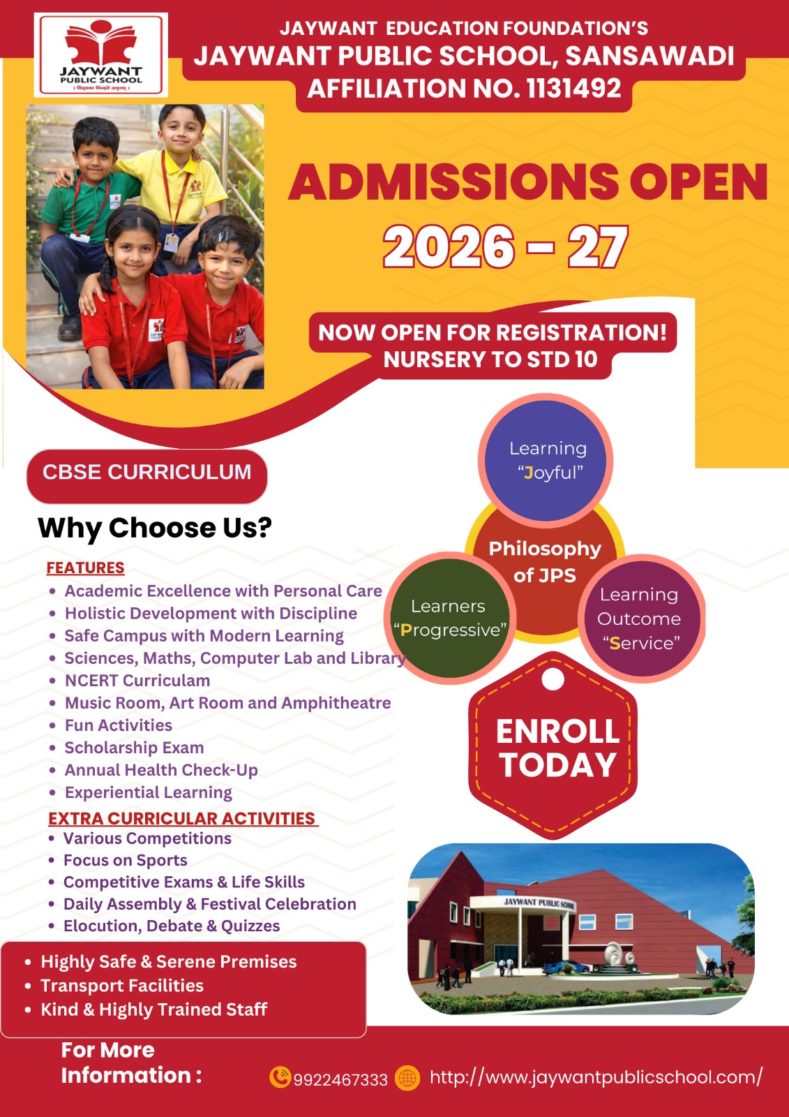 Admissions Open 2026-27 Jaywant Public School